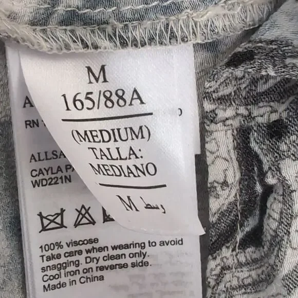 AllSaints Grey Paisley Tunic Dress - Picture 5 of 14